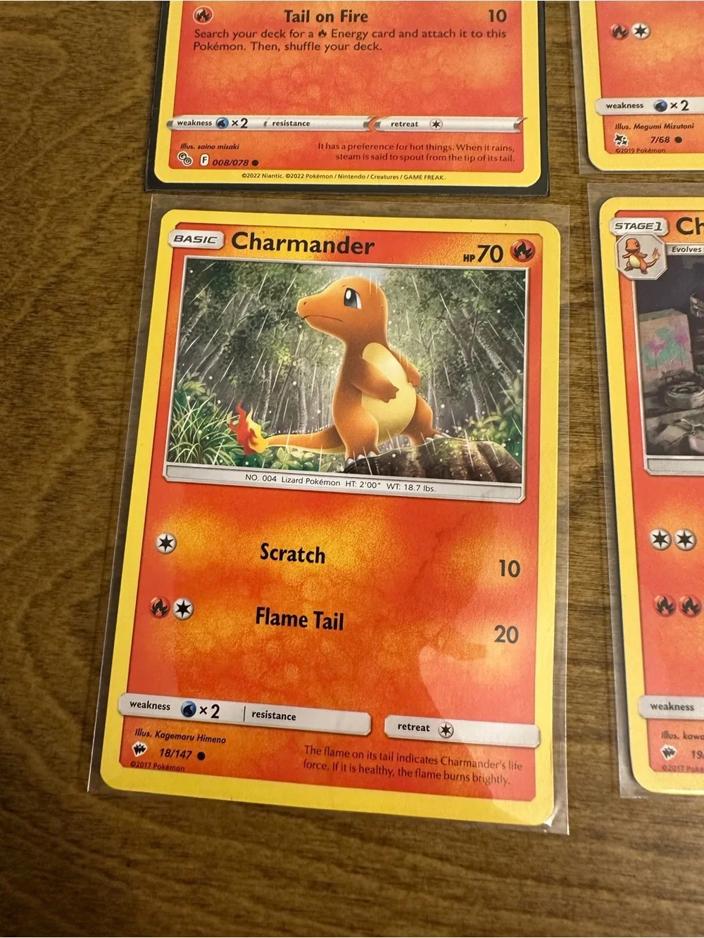 Lot of 4 Charmander and Charmeleon Pokemon Cards NM